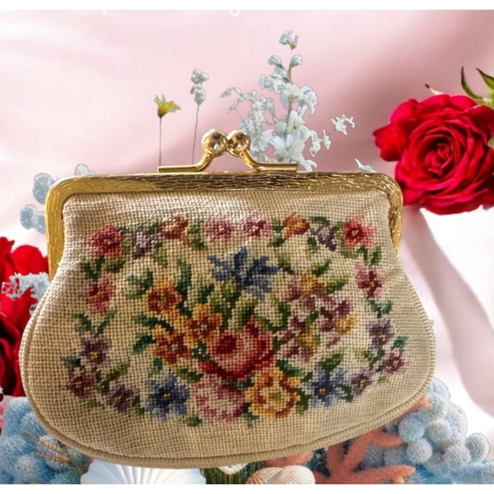 Vintage Jolles Original petit point evening bag, mid-20th century. 1930-1950,s